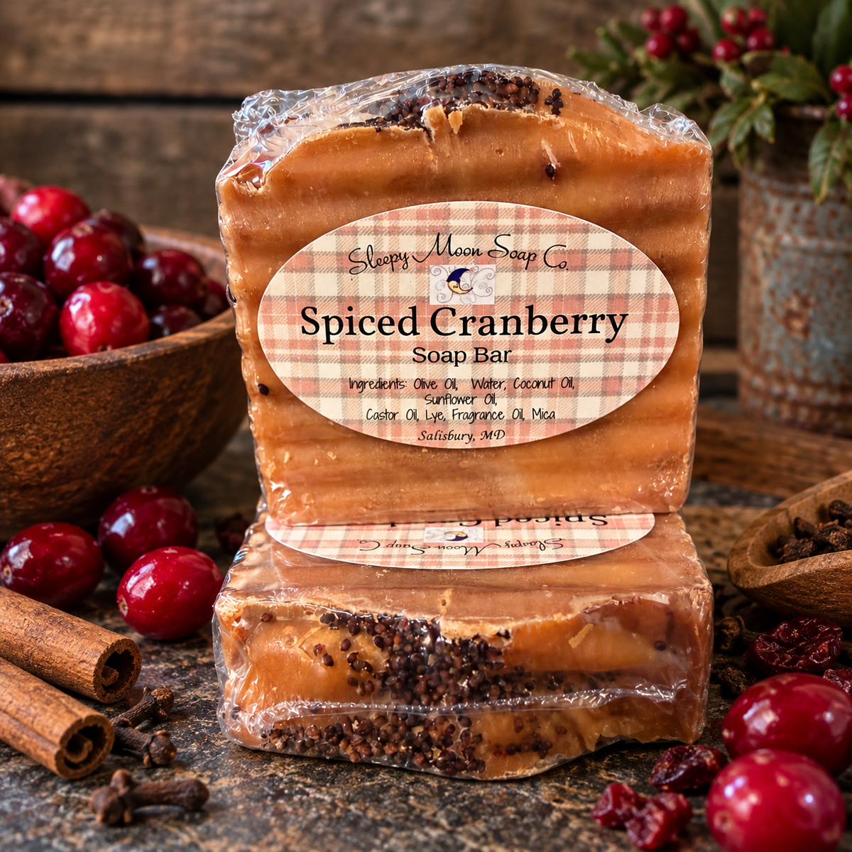 Spiced Cranberry Vegan Soap Bar