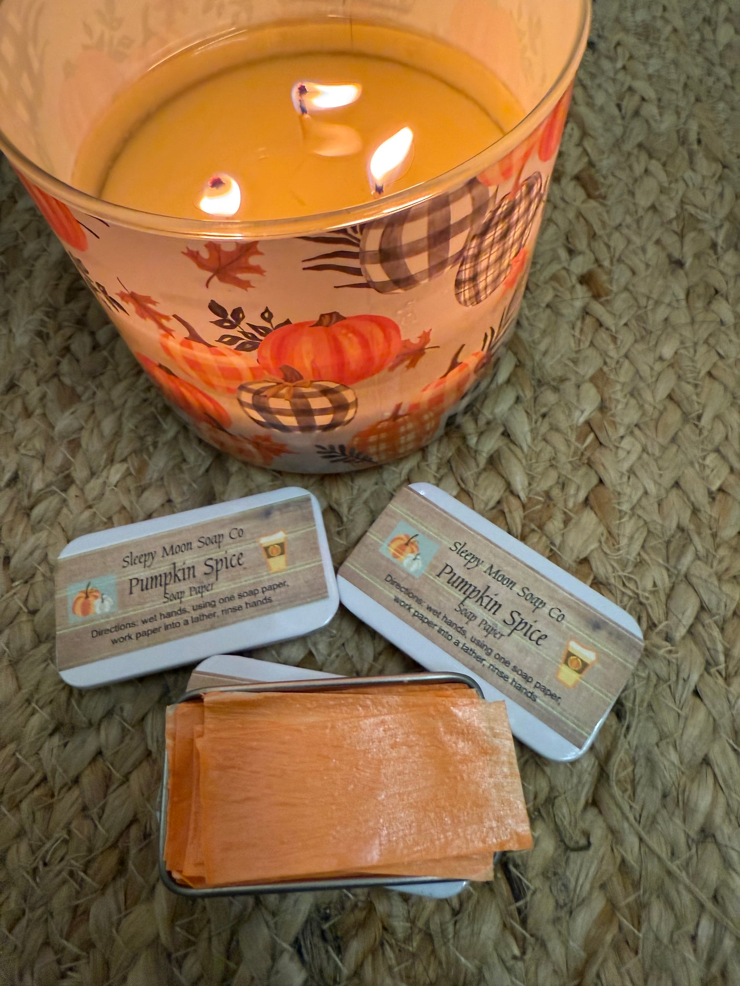 Soap on the Go: Pumpkin Spice soap paper