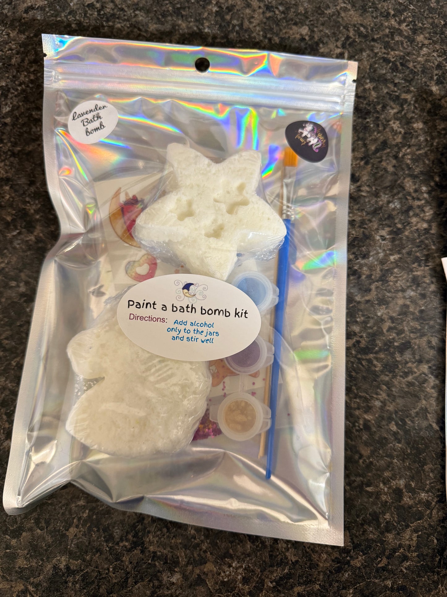 Paint a Bath Bomb kit: Unicorn &Star