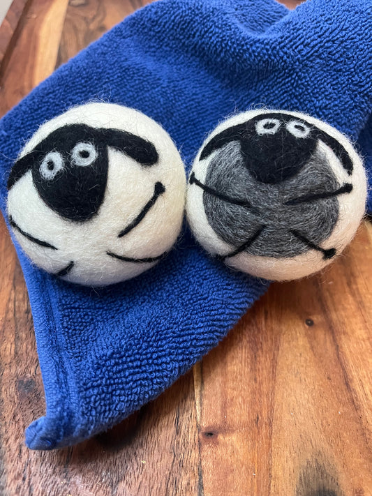 Felted Wool Laundry Dryer Balls: Sheep