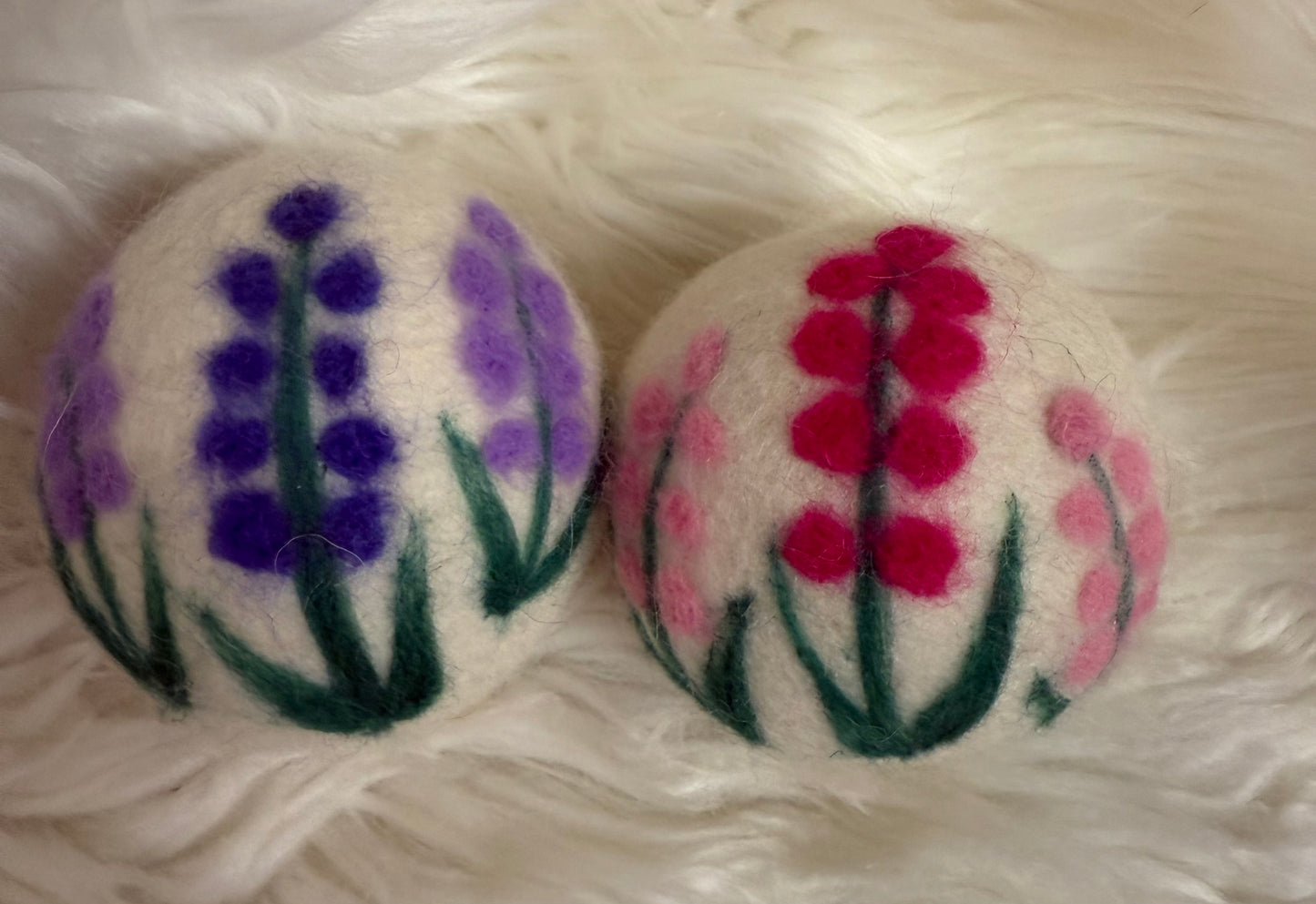 Felted Wool Laundry Dryer Balls: Flowers