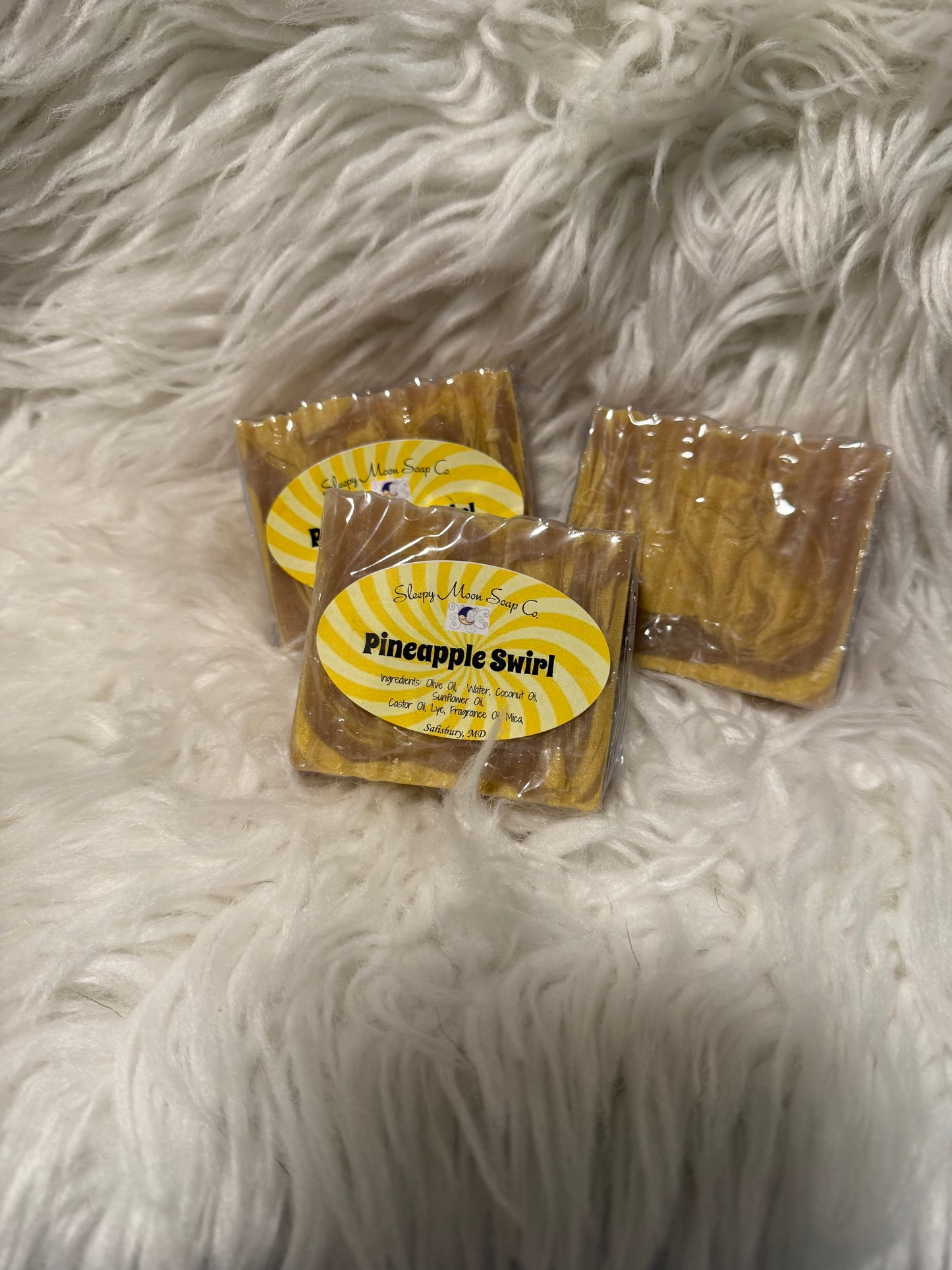 Pineapple Swirl soap bar