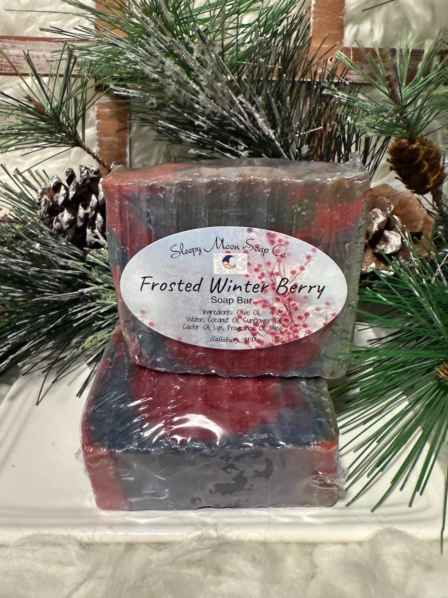 Frosted Winter Berry soap bar