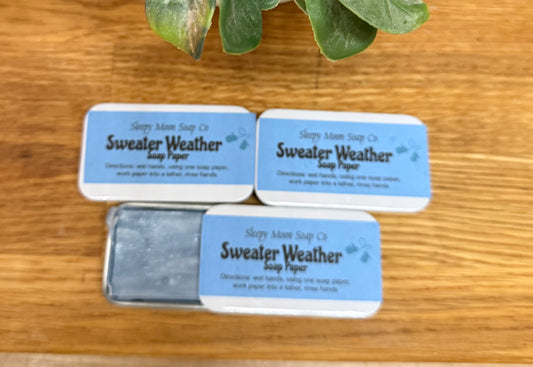 Soap on the Go: Sweater Weather soap paper