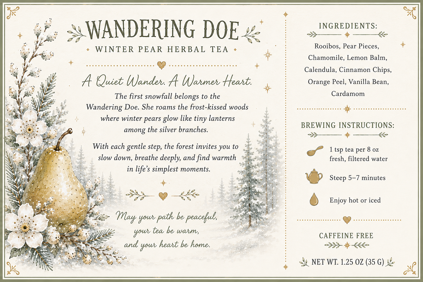 Wandering Doe- Winter Pear Herbal Tea Blend