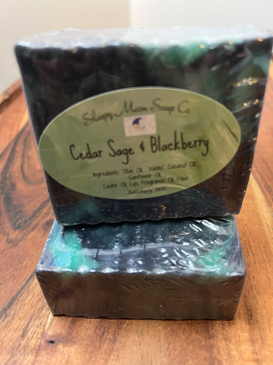 Cedar Sage and Blackberry soap bar