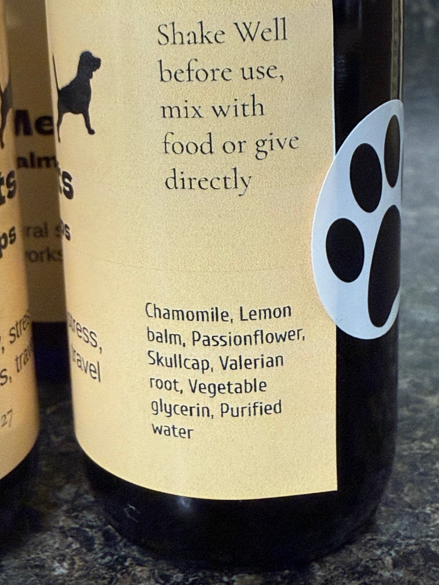 Mellow Mutts calming herbal drops for dogs