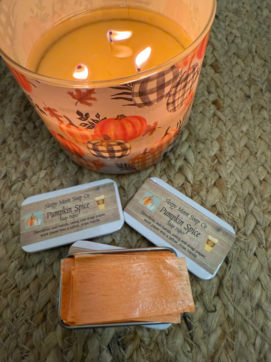 Soap on the Go: Pumpkin Spice soap paper