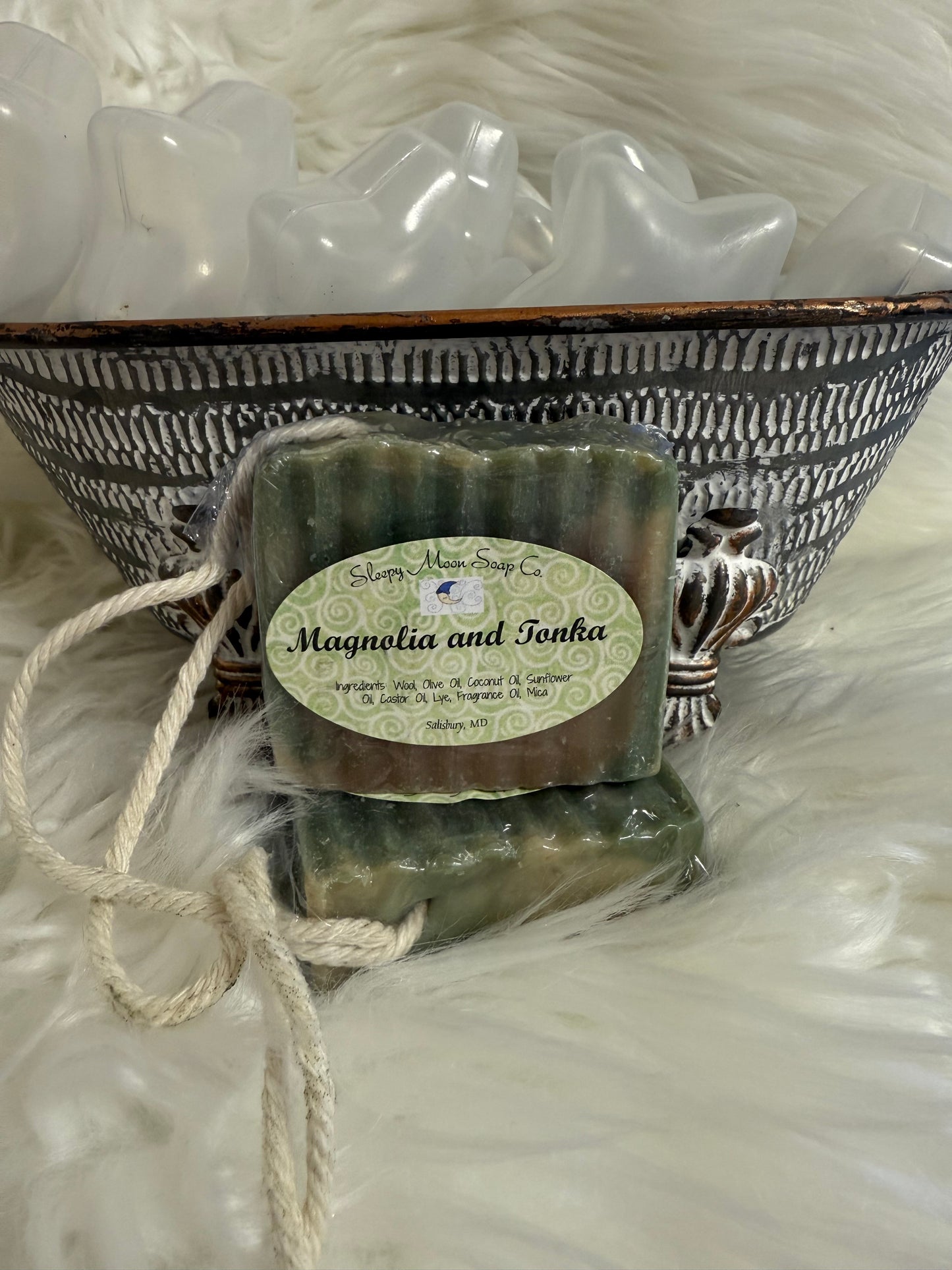 Magnolia and Tonka- soap on a rope