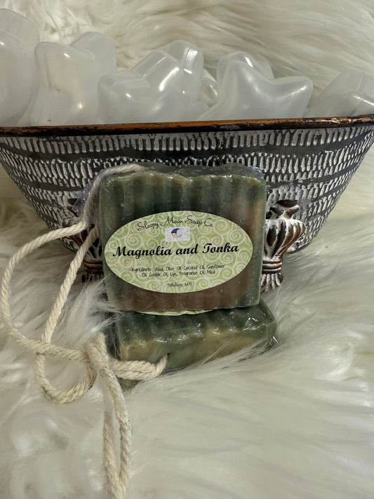 Magnolia and Tonka- soap on a rope