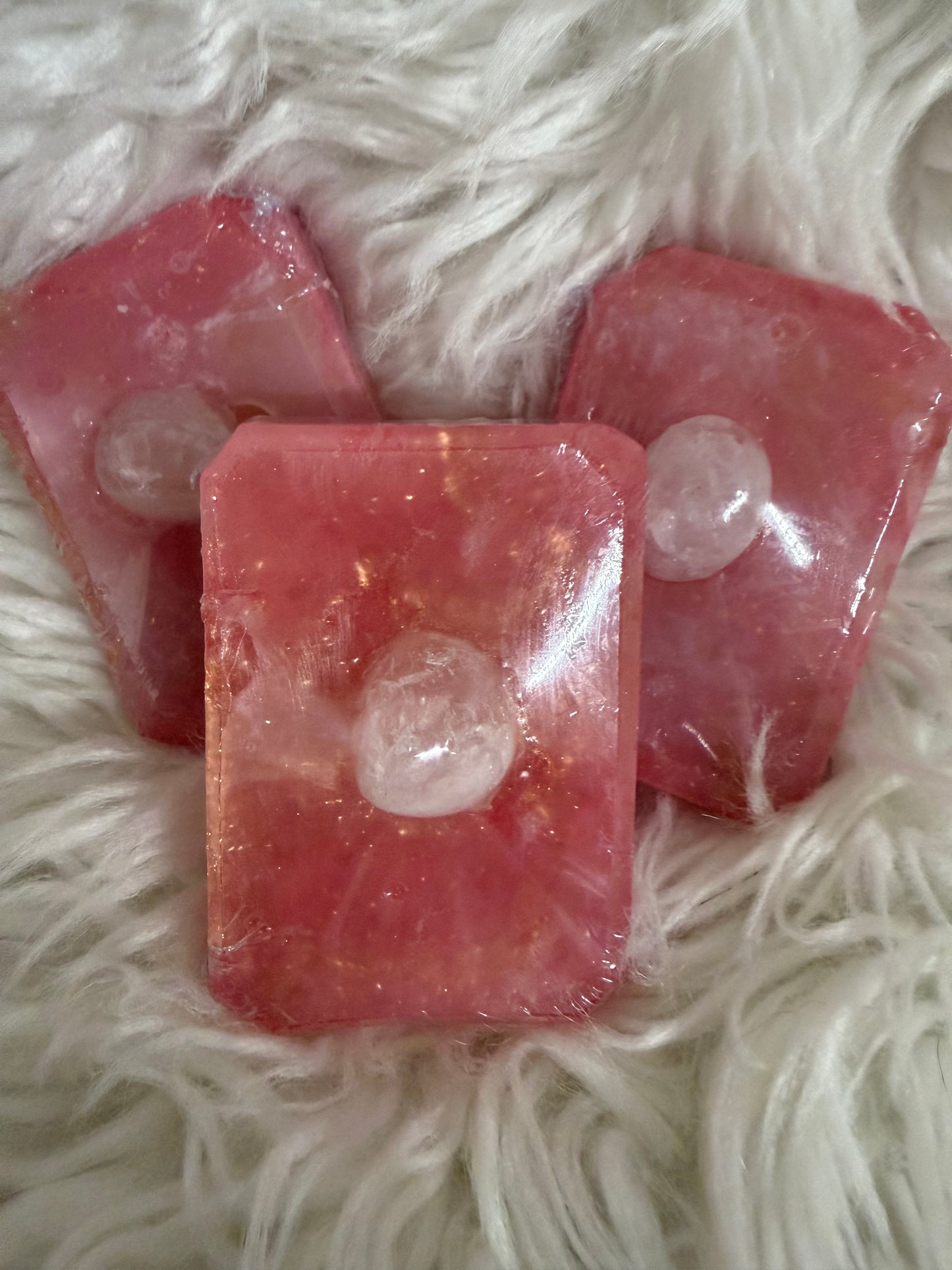 Rose Quartz and Rose Soap Bar
