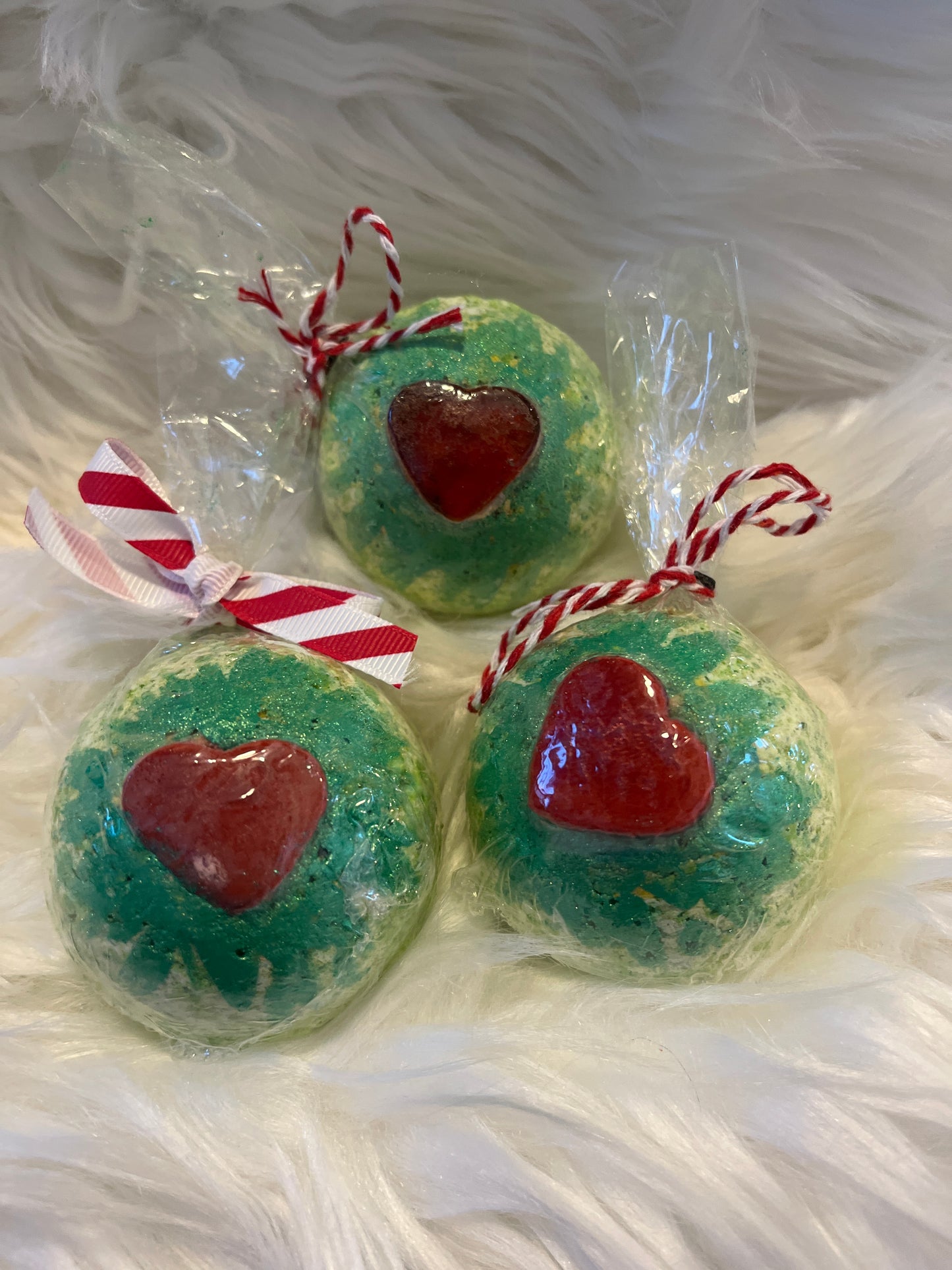 Grinch bath bomb spearmint eucalyptus scented