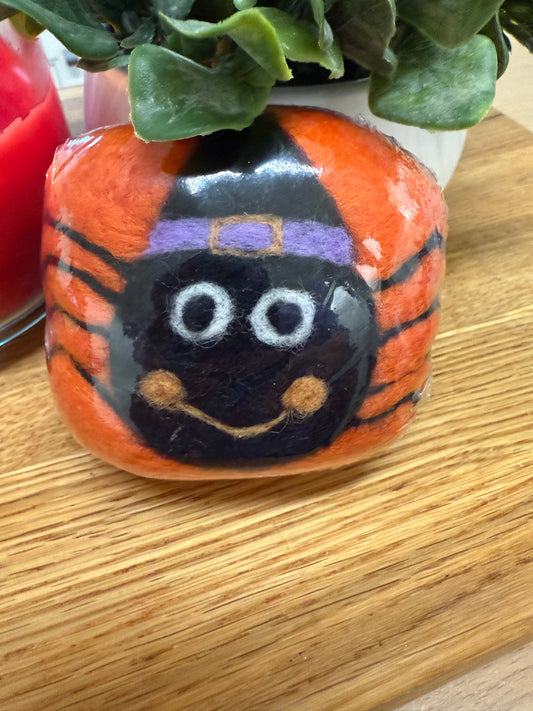 Halloween Spider Felted Wool Soap bar