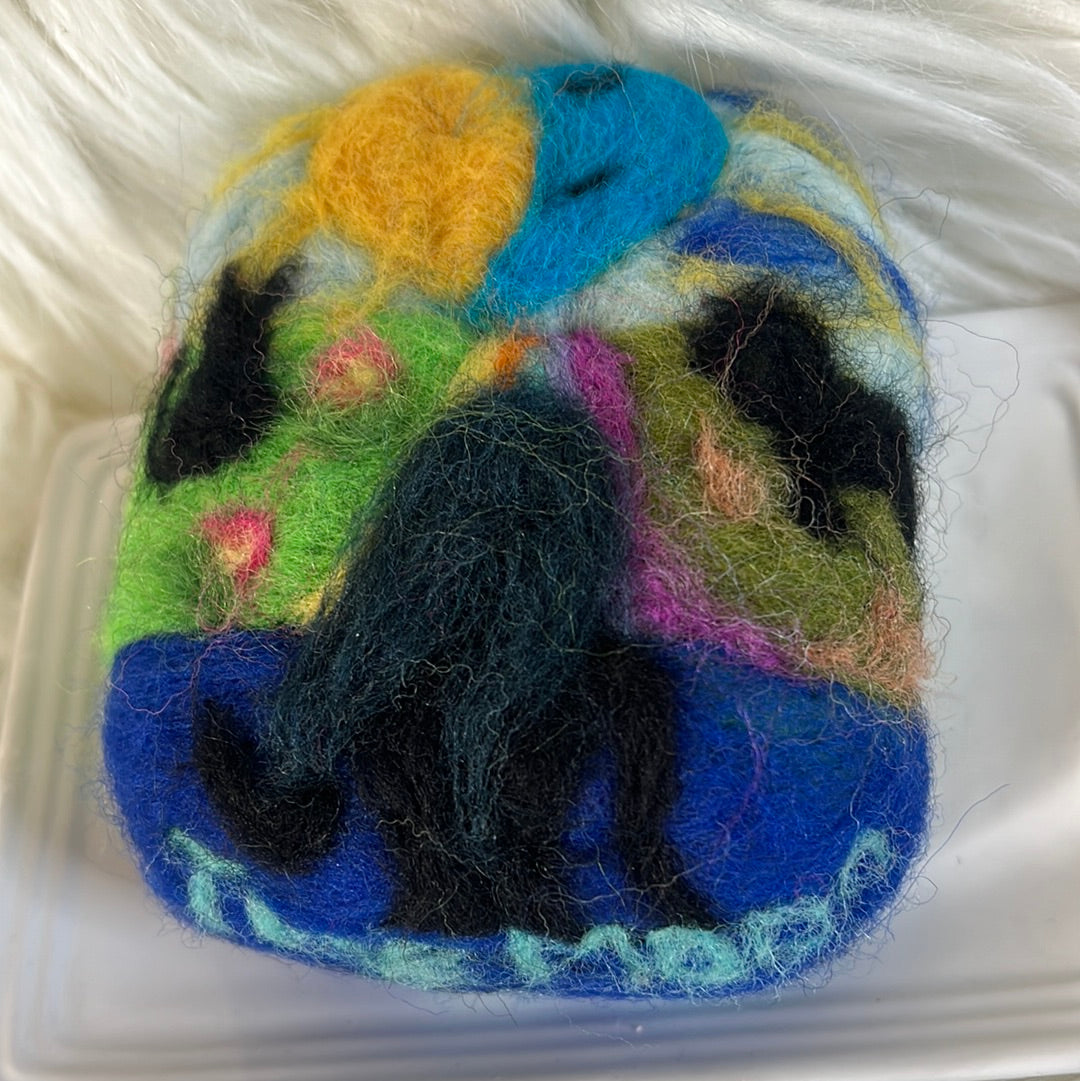 The Moon tarot Felted Wool Soap