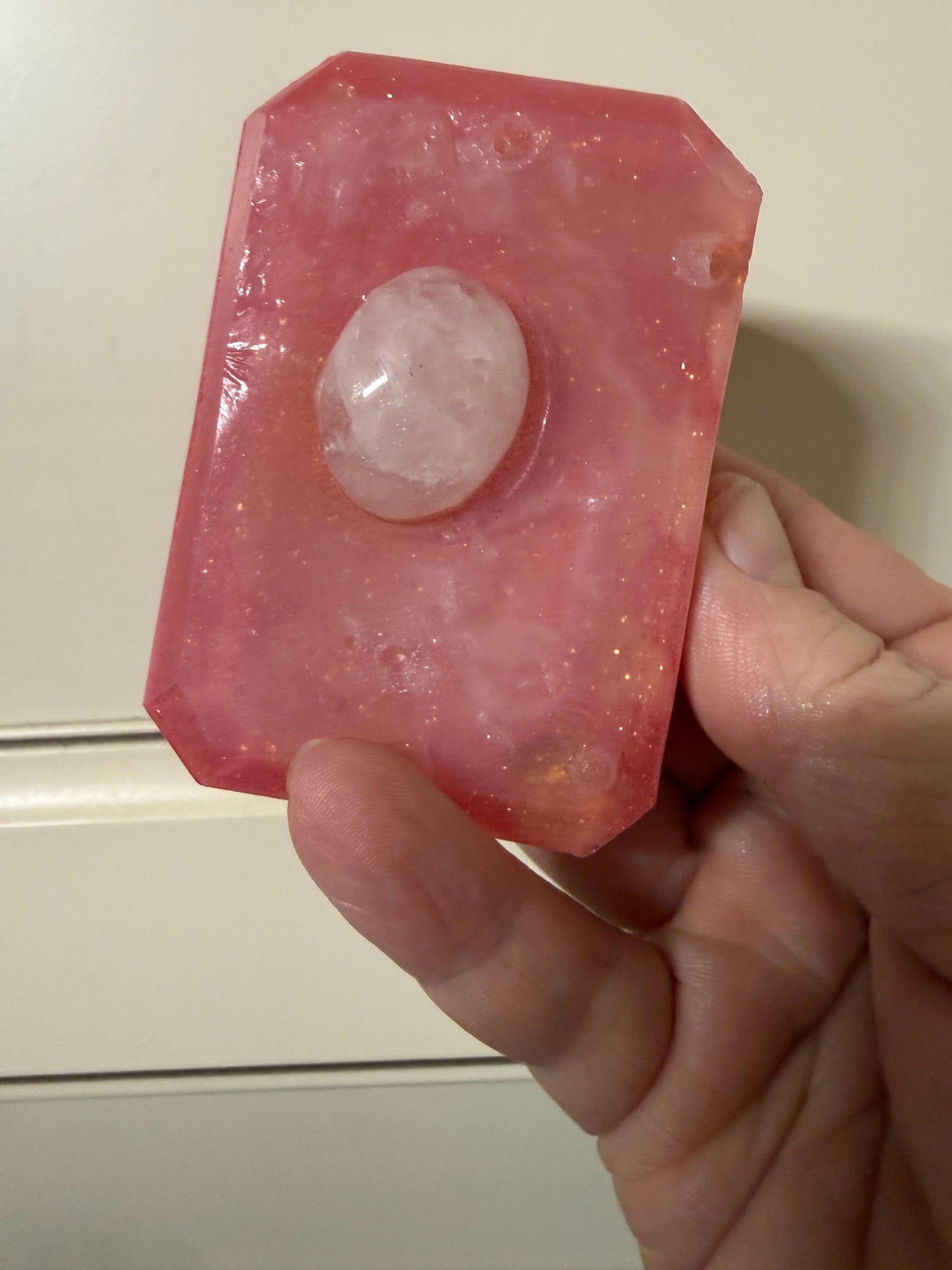 Rose Quartz and Rose Soap Bar