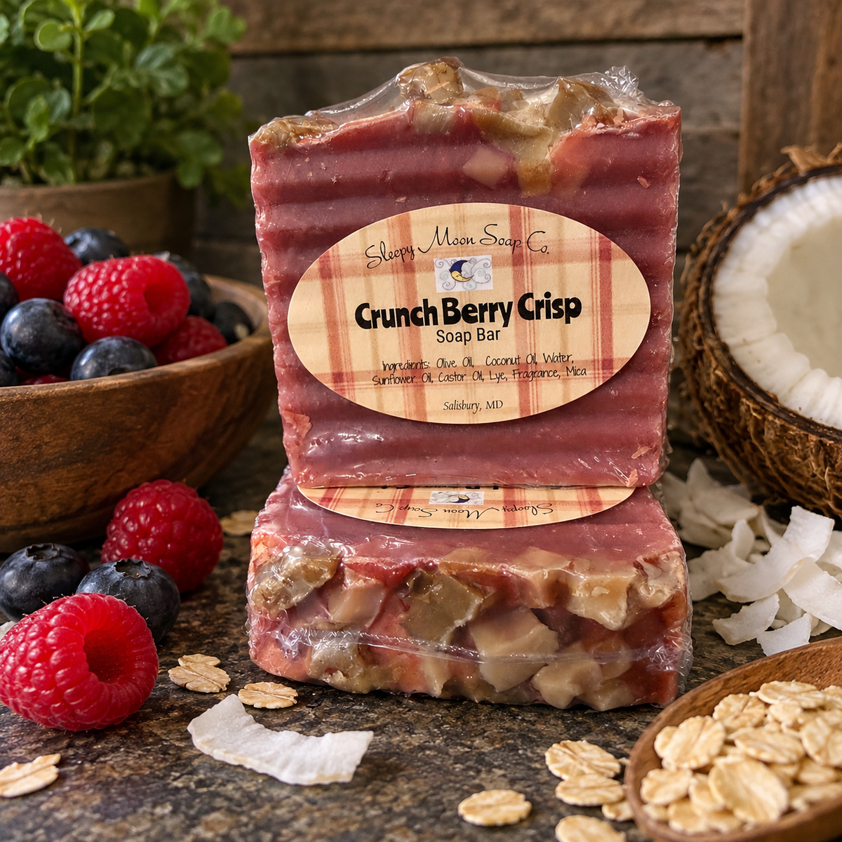 Crunch Berry Crisp vegan soap bar