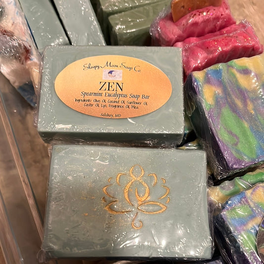 Zen spearmint eucalyptus vegan body soap bar