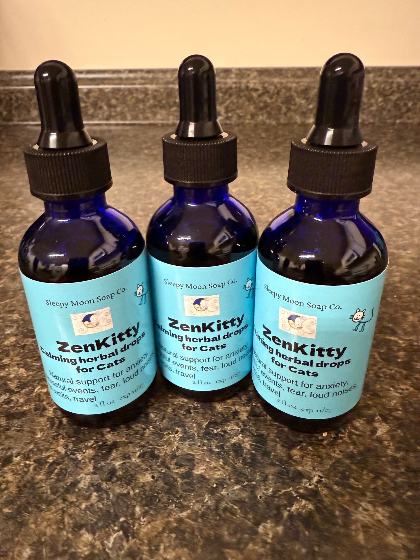 ZenKitty Calming drops for Cats natural stress and anxiety relief