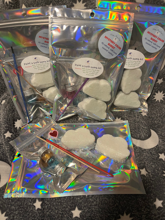 Mystery Color Burst paint a bath bomb kit