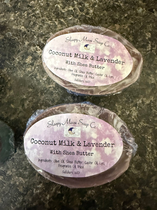 Coconut milk and lavender with Shea butter soap bar