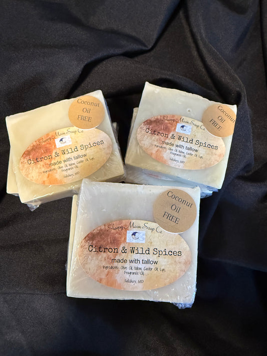 Citron and Wild Spices coconut oil free soap bar