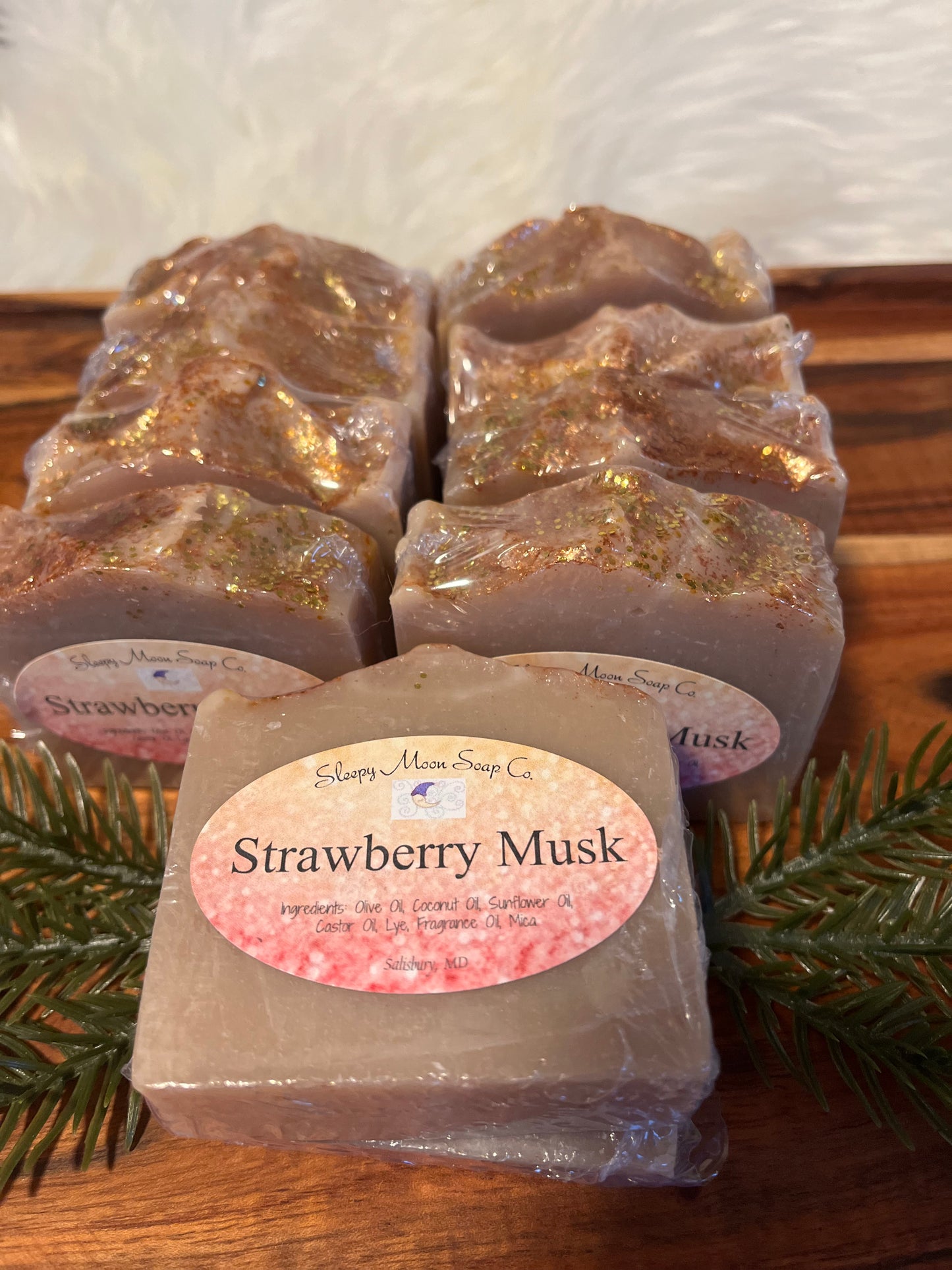 Strawberry Musk vegan soap bar