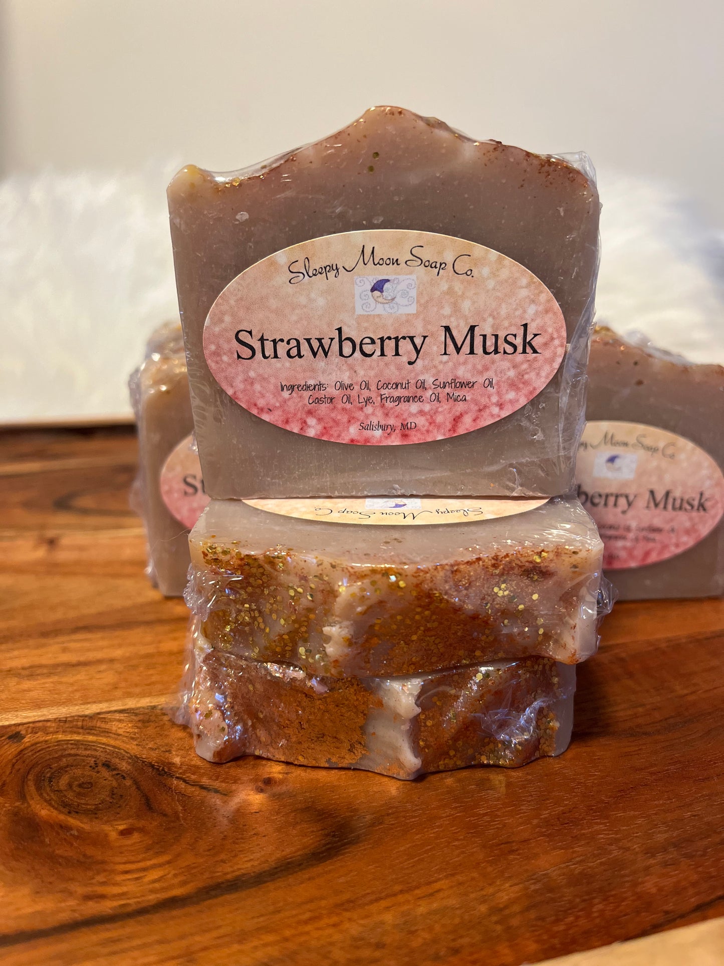 Strawberry Musk vegan soap bar